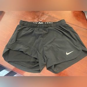 Nike black running shorts with compression shorts built in - women’s medium